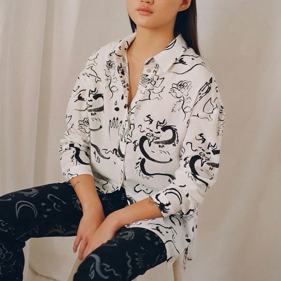 NWT Paloma Wool dragon printed top - Picture 1 of 11